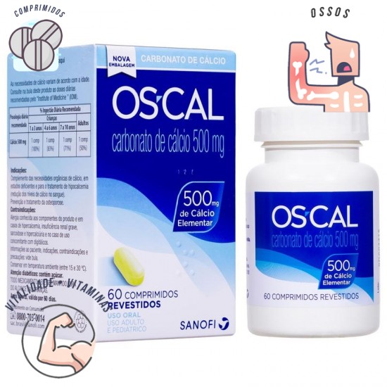 Oscal (cálcio)500 mg 60 comprimidos 